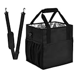 Verstellbarer Getränketräger, Trennwand für Getränkehalter, Getränke-Organizer mit mehreren Taschen und Schultergurt, tragbarer Getränketräger für Kaffee, Saft, Bier, Wasser, Flaschenlieferung, Reisen