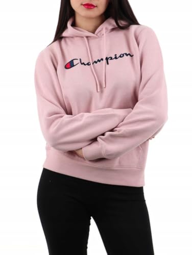 Champion Legacy American Classics W-Forro Polar Ligero Sudadera con Capucha, Rosa, M para Mujer