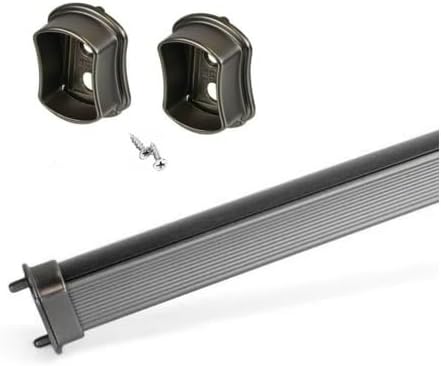 TAG Hardware Wardrobe Closet Rod Concave Shape with End Supports and Protective Cap Slate finish (30 INCH LONG)