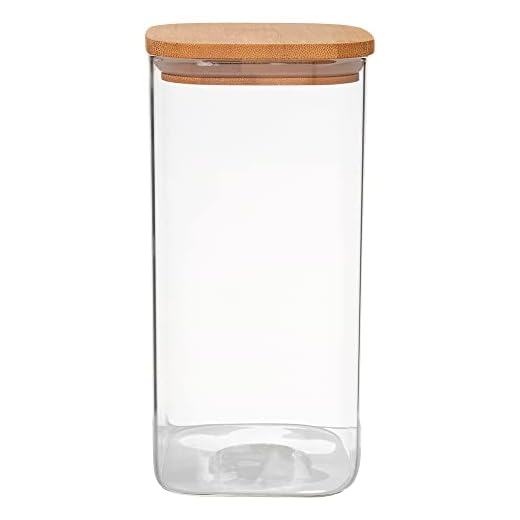 Mimo Style Pote Hermético de Vidro Borossilicato com Tampa Bambu 1.5L Organizador de Alimentos Secos - Armazena de Forma Prática e Ideal Para sua Despensa, Balcão e Cozinha, Elegante e Moderno