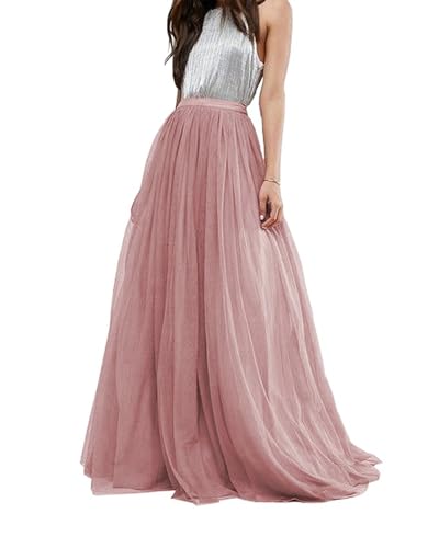 Jupe longue en tulle pour femme à taille haute chic