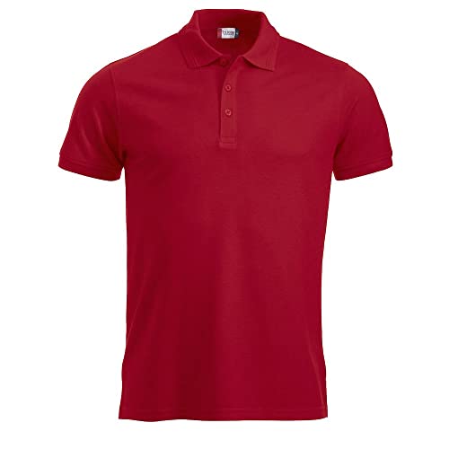 Polo CliQue Manhattan rouge taille M en maille piquée premium pour homme