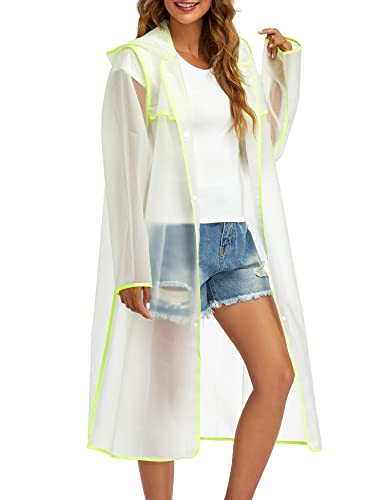 Image of Raincoats for Women Men Reusable Portable Waterproof EVA Long Rain Ponchos with Hoods