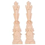 SEWACC 2 Stück Teiliges Holzornament im Römischen Stil Unbemalte Geschnitzte Säulenapplikation...