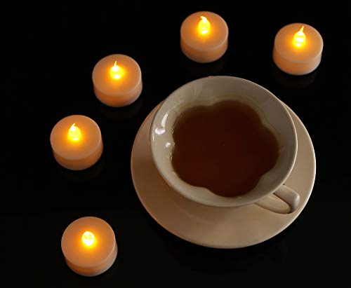 Jialine Battery Tea Lights,12 Pack Realistic And Bright Battery Operated Flickering Flameless Led Tea Lights Candles Last 200 Hours For Wedding,Halloween,Christmas In Warm Yellow #TOP2