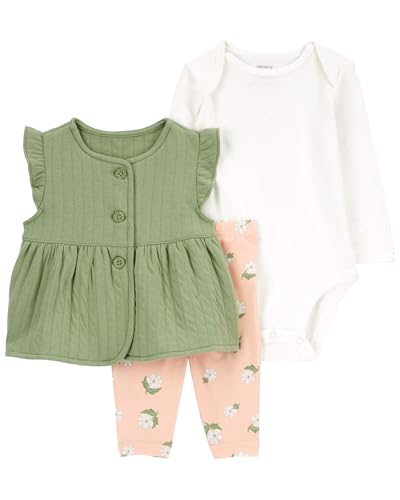 Image of Carter's Baby Girls' 3 Piece Vest Little Jacket Set