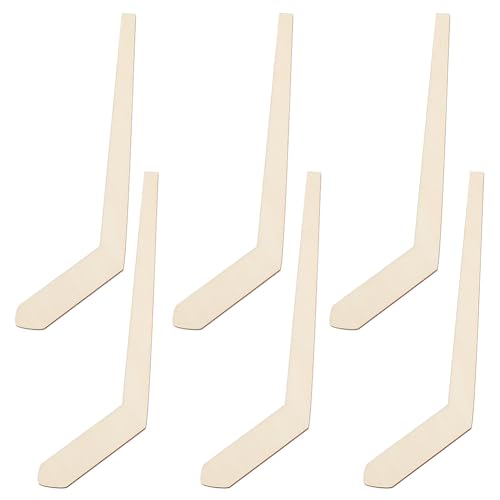 OLYCraft 6Pcs Unfinished Wood Hockey Sticks