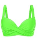 Picture of Aqua Eve Women Underwire Bikini Top - Push Up Swimsuit Top Bra Padded Bathing Suit 2025 Twist Front Swimwear Green Neon S
