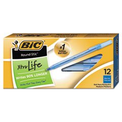 Bic Corporation Round Stic Ballpoint Pen, Med. Point Blue Ink