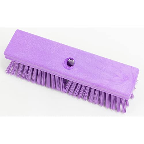 Image of SPARTA Plastic Floor Scrub Brush, Brush Head Only, Deck Brush with Acme Standard Thread Fitting for Deck, Industrial Kitchens, and Hospitals, 10 Inches, Purple, (Pack of 6)