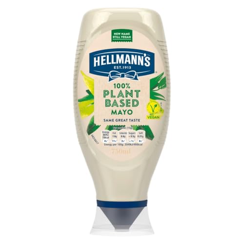Hellmanns 100% Plant-Based Mayo Squeezy Bottle Great Tasting Vegan Mayo 750 ml