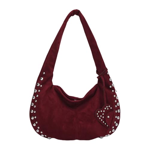 Sac à main souple clouté pour femme avec grande capacité et porté épaule