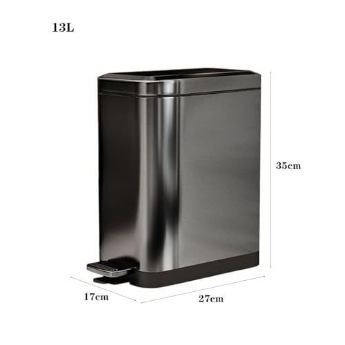 Caneca de basura estrecha acero inoxidable 13L miniatura 2