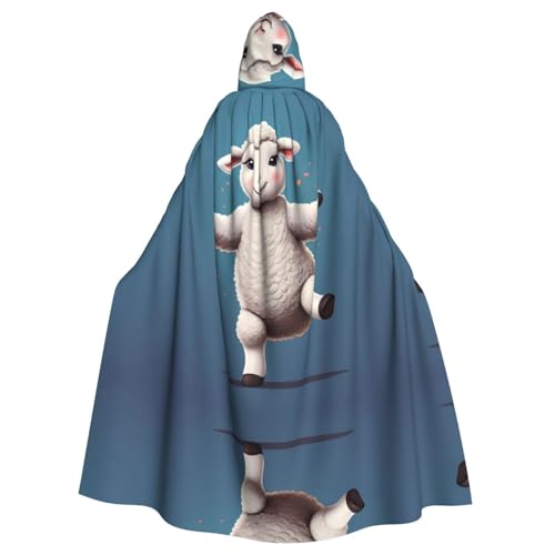 Cape à capuche agneau dansant longue pour adulte déguisement mixte