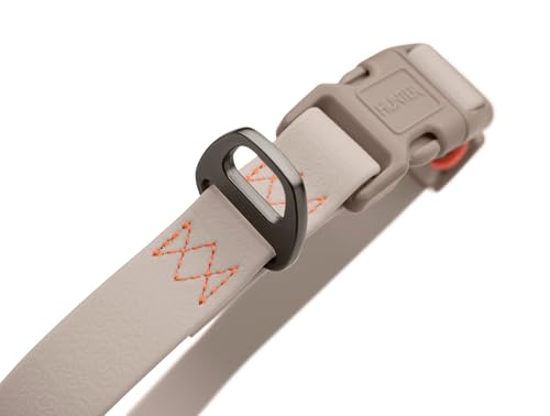 HUNTER Hundehalsung Havanna, Farbe: Greige, mit Kunststoffummantelung, stufenlos verstellbar, Klickverschluss, langlebig, reißfest, witterungsbeständig, pflegeleicht, Gunmetal-Look, Größe: M