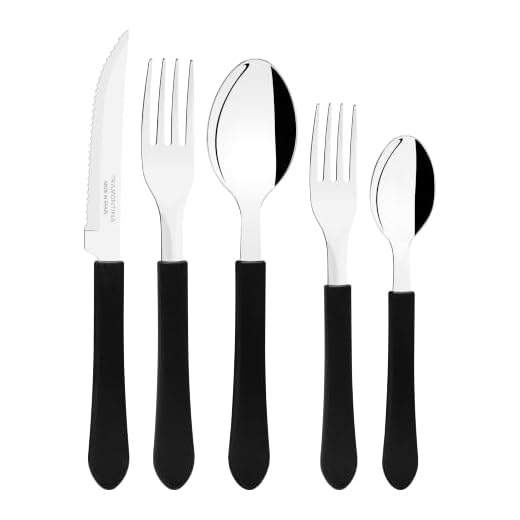 Faqueiro Inox 20 peças Leme Preto - Tramontina