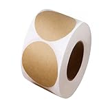 1.5 Inch Light Brown Round Stickers, 500 Pcs Color Coding Dot Stickers, Matte Finish Self-Adhesive Writable Kraft Labels for Packages, Jars, Containers, or Craft Projects