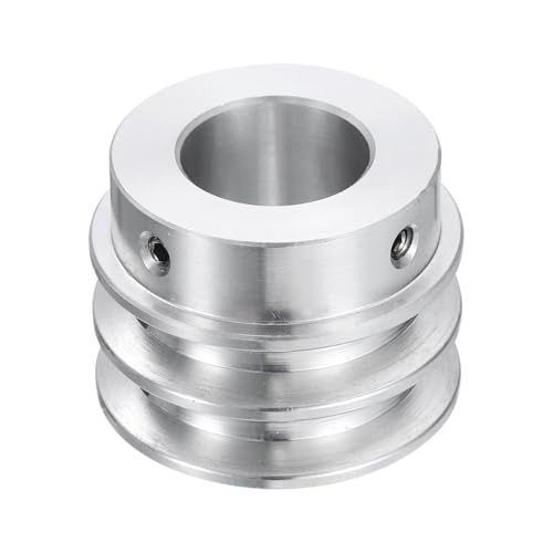 QUARKZMAN V-Typ Riemenscheibe 20mm Bohrung 40mm Außendurchmesser Doppelrillen Aluminiumlegierung Keilriemenscheibe für Motorwellen-Bohrmaschine 6mm(1/4) PU-Formgürtel