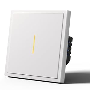 MVAVA Alexa Lichtschalter, WLAN-Smart-Lichtschalter kompatibel mit Alexa/Google Home, Unterputz funktioniert mit Tuya/Smart Life App, Neutralleiter, 1 Fach 1 Weg, Weiß