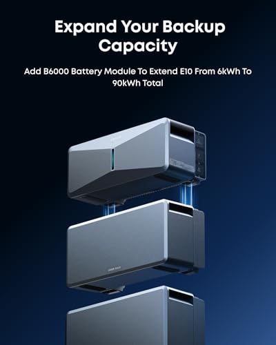 Image of Anker SOLIX B6000 Battery Module for E10, AC Generator Adapter Included, 6kWh Expandable Capacity, 10kW Turbo Output, Automotive-Grade LFP Cells, 10-Year Lifespan, 4,000+ Cycles, UL 9540A Certified