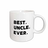 3dRose Best Uncle Ever Ceramic Mug, 11 oz, White