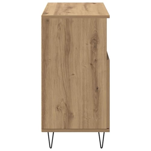 Armario auxiliar duradero de 4 estantes y madera de roble Artisan 8