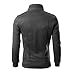 Men's Fashion Casual Zip Up Jackets Sweatshirts Full Zipper Bombers Jacket Stand Collar Warm Coat with Pockets (Dark Grey,Large)