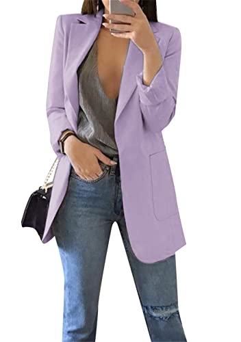Image of Women Casual Loose Fit Long Sleeve Blazer Cardigan Fashion Plus Size Work Blazer