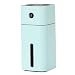 NovoLido Mini USB Humidifier with 7 LED Warm Lights, Small Humidifier for Desk Travel Office Car Bedroom, Quiet Operation and Auto Timer Shut-Off, 180ml Portable and Personal Humidifier (Blue Square)
