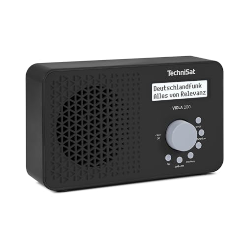 TechniSat Viola 200 - tragbares DAB+/UKW-Radio (mit LCD-Display, Teleskopantenne, Favoritenspeicher, Kopfhöreranschluss, Netz- & Batteriebetrieb, Mono-Lautsprecher, RDS, PLL) schwarz