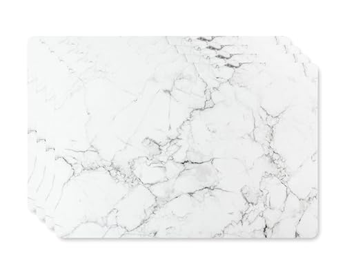 Placemat Set of 4 - Durable Woven Vinyl Placemats, Indoor/Outdoor,