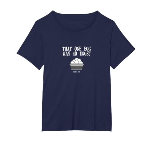 Das eine Ei Waren Forty Eier? T-Shirt, Women's Plus, Navy Blue, 1X