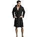 Intimitaly Albornoz de microfibra con capucha, bolsillos y cinturón, unisex, secado rápido, transpirable, disponible en varios colores, Negro , XXL