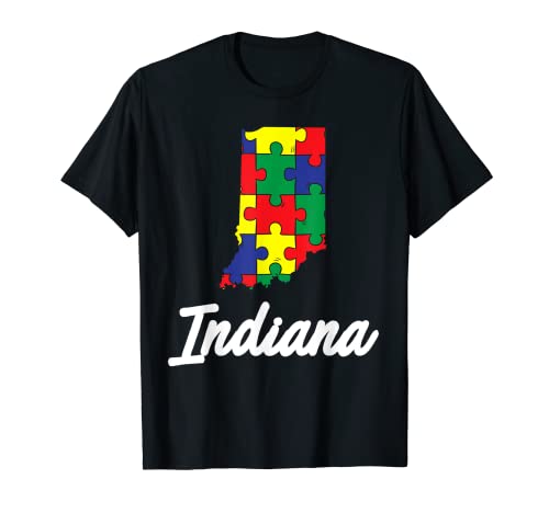 Día de la conciencia sobre el autismo | Indiana Puzzle Pieces Gift Tee Camiseta