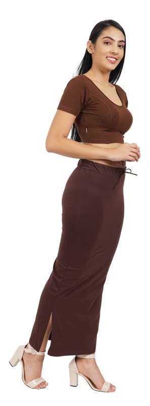 Image of Lycra Blend Cotton Saree Shapewear Petticoat for Women and Girls, Skirts Shapewear Dress for Saree