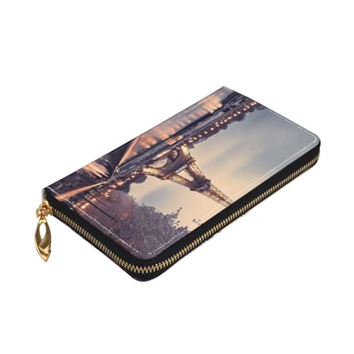 Eiffel Tower Winter Rainy Women's Wallet Large Capacity Credit Card Holder Zip Phone Clutch Ladies Travel Purse3