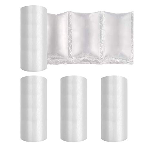 JZBRAIN Air Cushion Film 72002 Air Pillows Air Bubble Bags Wrap Packing Roll, 1 Roll 200mm X 100mm X 200m X 0.02mm Air Cushion Films ONLY Compatible with JZBRAIN Air Cushion Machine (4 Rolls)