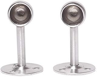 Steel Wardrobe Pipe Lever Bracket,Hanging Rail, Wardrobe Pipe Bracket, 0.75Inch Dia, Ceiling Mounted Rail Rod Support Socket Silver Tone 2Pcs