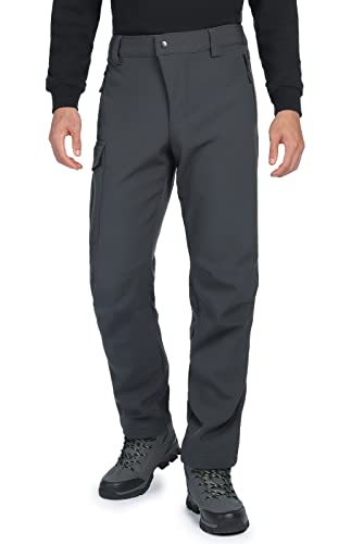 Vzteek Skihose Herren Thermohose Schneehose:Wasserdicht Gefüttert Winterhose Softshellhose für Winter & Snowboard(Grey, L)