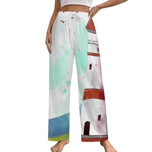 Pantalon de pyjama femme Phare bas de nuit anti-serrage avec poches S