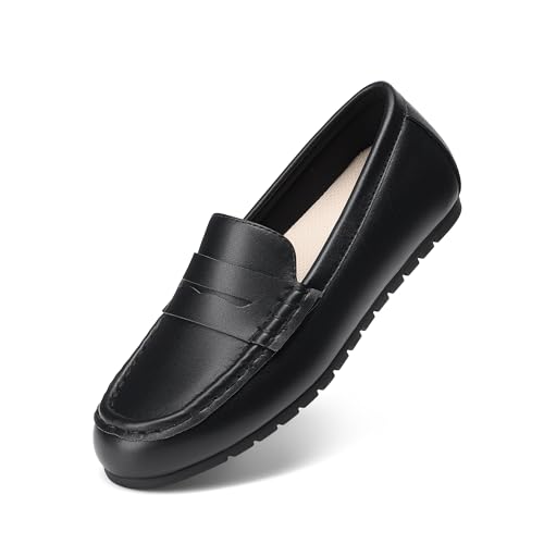 Image of DREAM PAIRS Women's Loafers Slip On Comfort Work Flats,Black,6