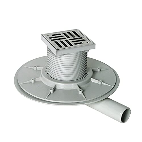 Marley - Scarico da pavimento, 10 x 10 cm, DN50, con tappo a secco