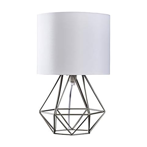Modern Brushed Chrome Table Lamp with Shade Cover