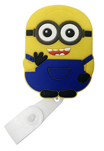 Cartoon Retractable Badge Reel - Holder for ID and Name Tag with Belt Clip, Great Gift for Nurse and Medical Workers, Cute ID Holders for Nursing School Student, RN, or CNA (Minion)