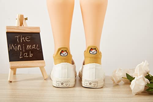 Theminimallab Cat Socks Women, Designer Cat Mom Gift Set, Cat Lover Present, Cute Cat Novelty Low Cut Ankle Socks, No Show Simple Casual Socks (6 Color Pack) #TOP3