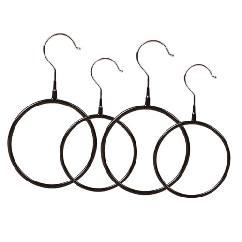 BESPORTBLE 4 Piezas Perchas Metálicas Redondas para Bufandas y Corbatas de Organizadores de Anillos para Armario Colgador Versátil para Pañuelos y Cinturones Ahorro de Espacio