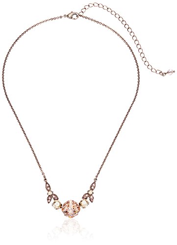 Sorrelli Decidedly Deco Pendant Necklace, Antique Silver-Tone Finish, Satin Blush