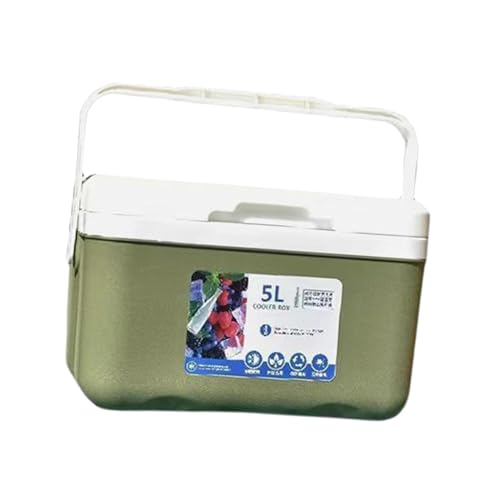MagiDeal 5L Picknick-Eiskübel Getränkeaufbewahrung Organizer Getränketräger Autokühlschrank Kühlschrank für Strand Lebensmittel Innenbereich Zuhause Bootfahren, Grün