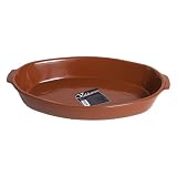 Cazuela de Barro. Set de Cazuelas Barro Refractario. Horno, Vitrocerámica, Gas, Microondas y Lavavajillas. Fuente de Barro para Cocina, Rectangular u Ovalado (41 x 26 x 6 cm (1 Ud)