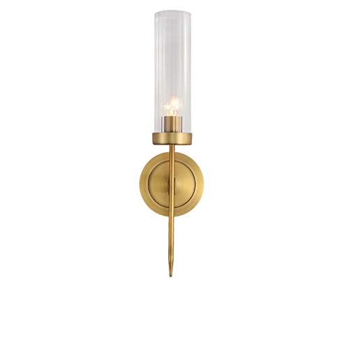Chambre lumineuse avec l'applique de chevet américaine dorée E27 pour ambiance feutrée